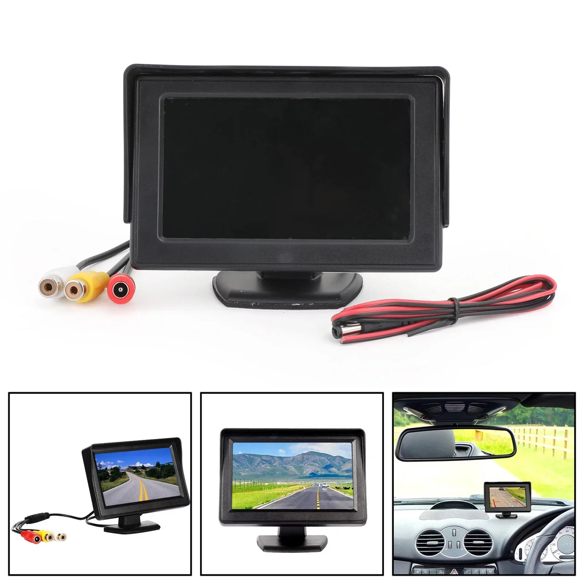 Motor Genic 4.3" TFT LCD Car MonitorRear View HD Camera Display Reverse Monitor NTSC PAL