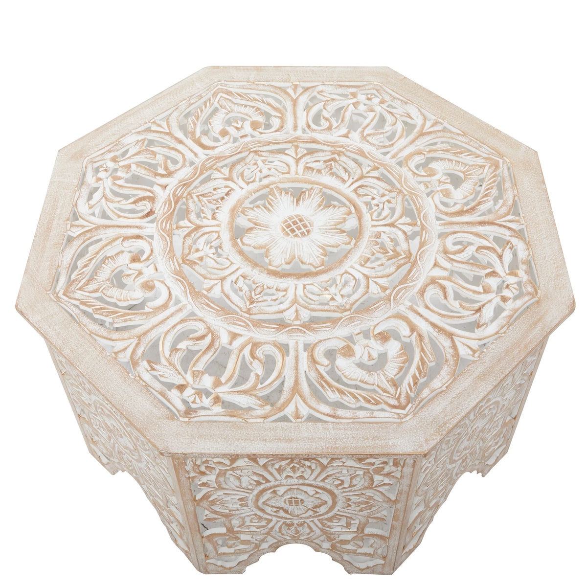Studio 350 White Pine Country Cottage Coffee Table - 33 x 33 x 18 Round