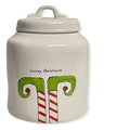 Rae Dunn MERRY CHRISTMAS ELF White Ceramic LL Canister With Black Letters