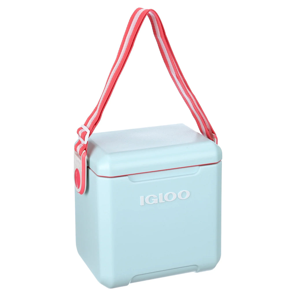 Igloo 11 Qt Tag-a-Long Hard Sided Cooler, Blue Aqua and Scarlet