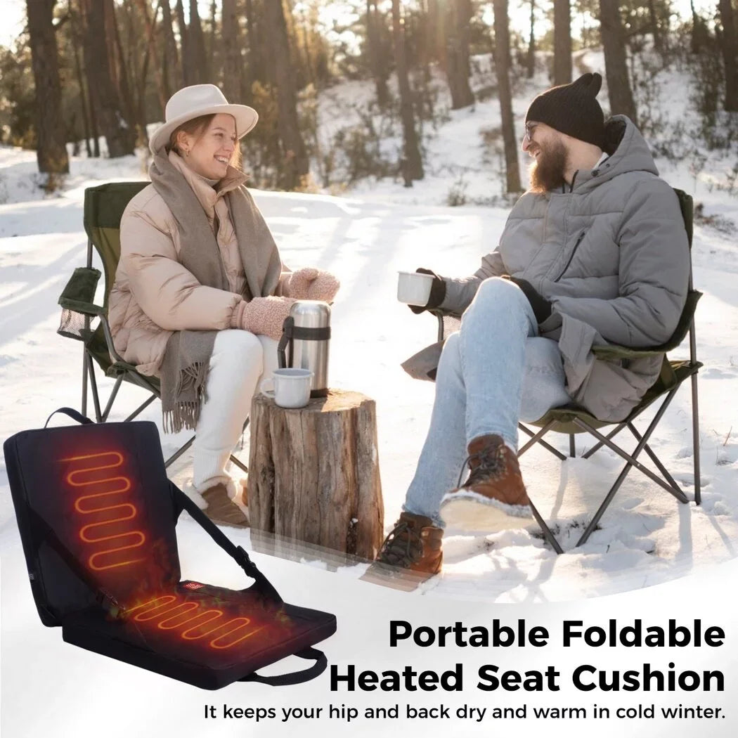 Portable Foldable Heated Seat Cushion, USB Crimson Heating Seat Pad, Heated Stadium Seat, Folding Heated Seat Cushion for Winter Outdoor Activities, Camping, Fishing, Hunting