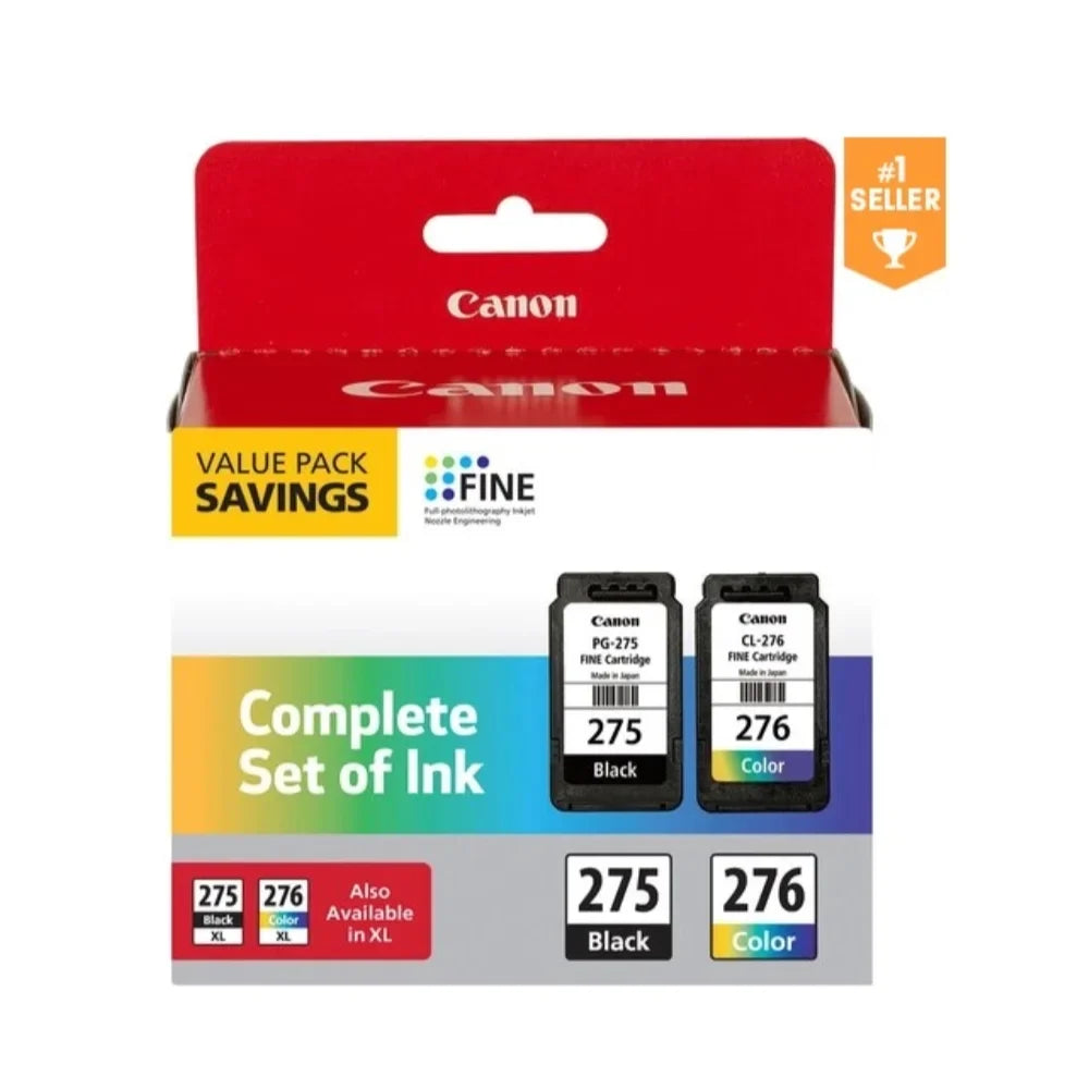 Canon Orginal PG-275/CL-276 Value Pack Complete Set of Ink, Fully Compatible for PG-275XL and CL-276 XL