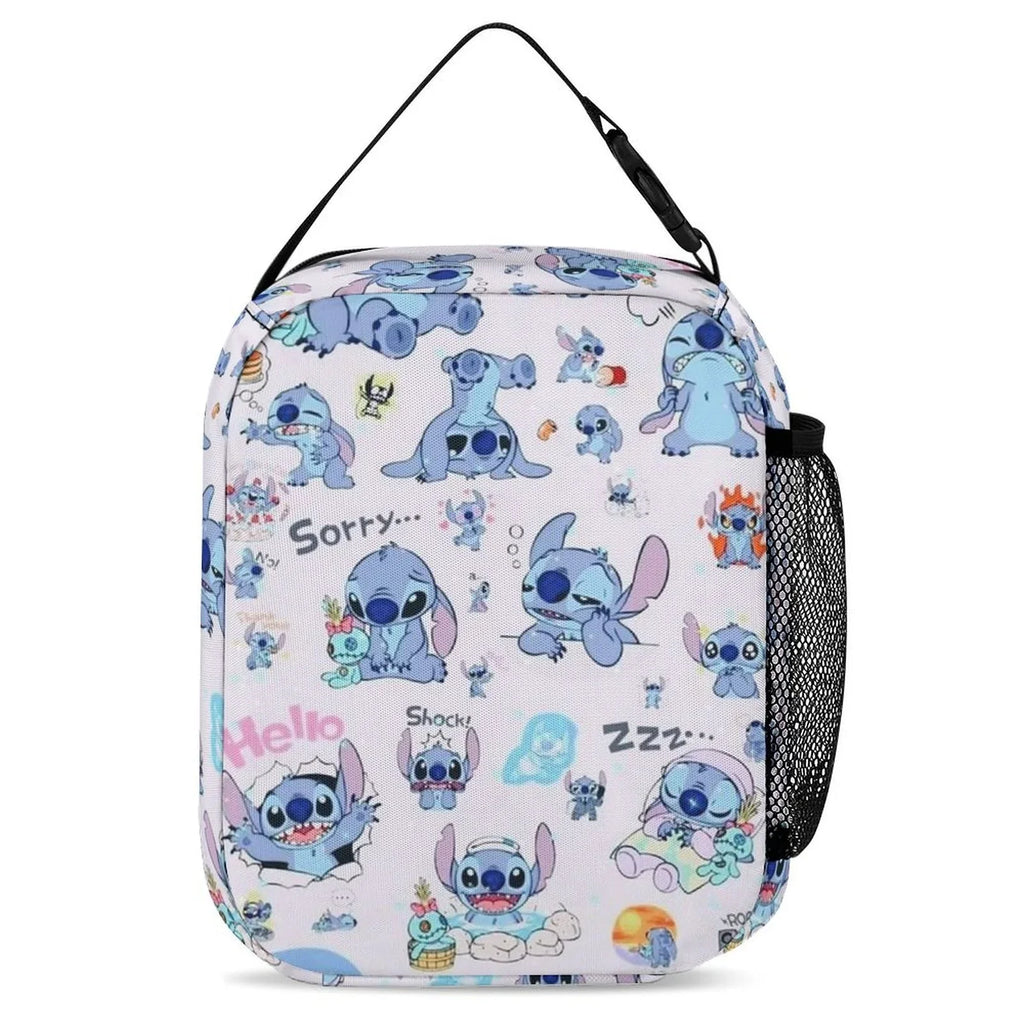 Lilo Stitch Portable Lunch Bag Tote Bento Bag School Office Insulated Cooler Thermal Handbag For Adult Boys Girls Kids