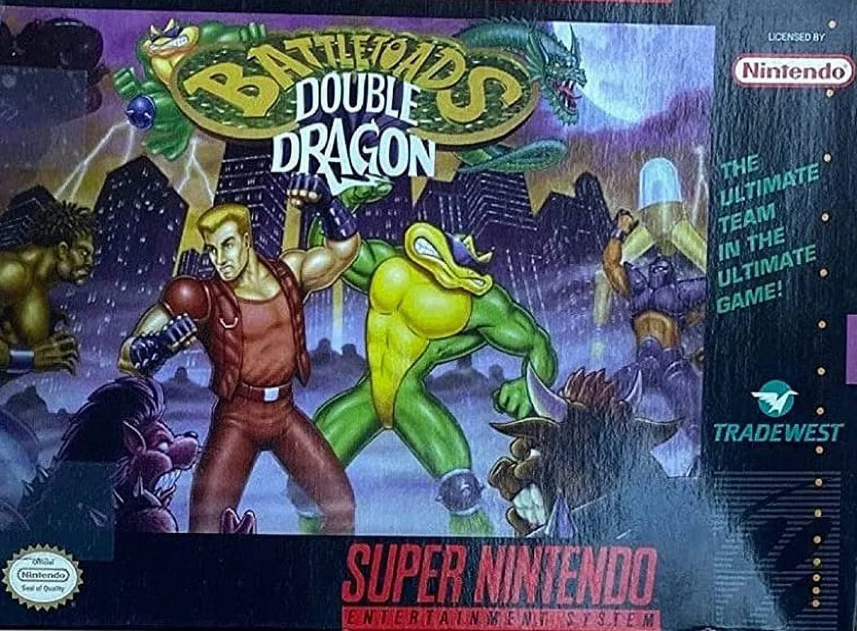 Ruby Battletoads / Double Dragon: The Ultimate Team (Super Nintendo, 1993) SNES Fighting Game (Refurbished)