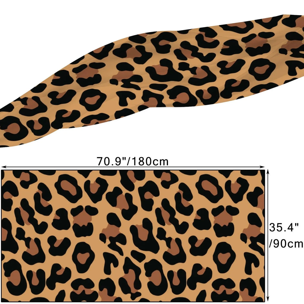 FREEAMG Yellow Leopard Silk Long Scarf for Girls Large Oblong Sunscreen Shawls Wraps Neck Headscarf Hair Wraps Gift Packed