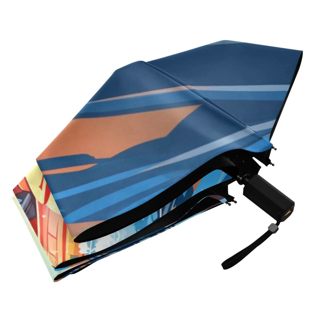 Boating Compact Folding Umbrella for Rain Windproof Travel Umbrella UPF 50+ Lightweight Packable Arc Fit