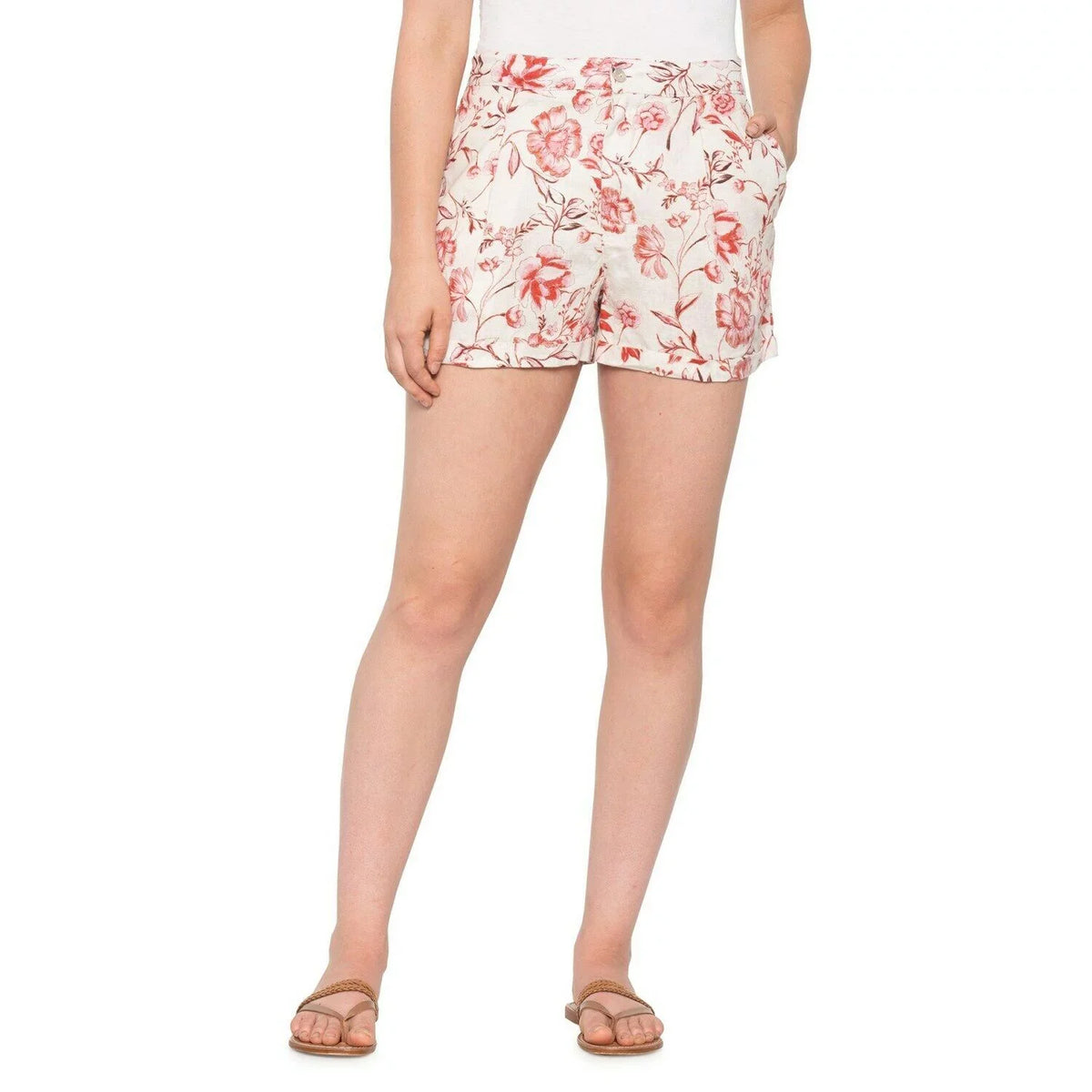 CYNTHIA ROWLEY Female - Petals SZ 10 Blush Ruby - 3" SHORTS PANTS LINEN