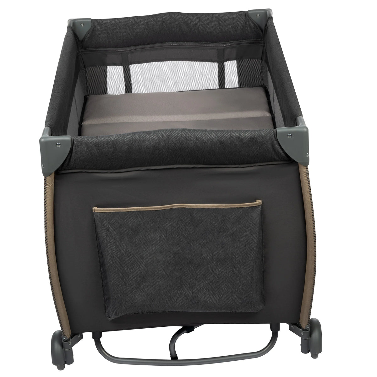 Monbebe Play Yard with Full Dimensions Rocking Bassinet, Castle Point