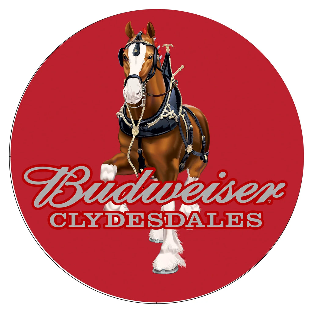 Budweiser Swivel Bar Stool with Back - Clydesdale Ruby