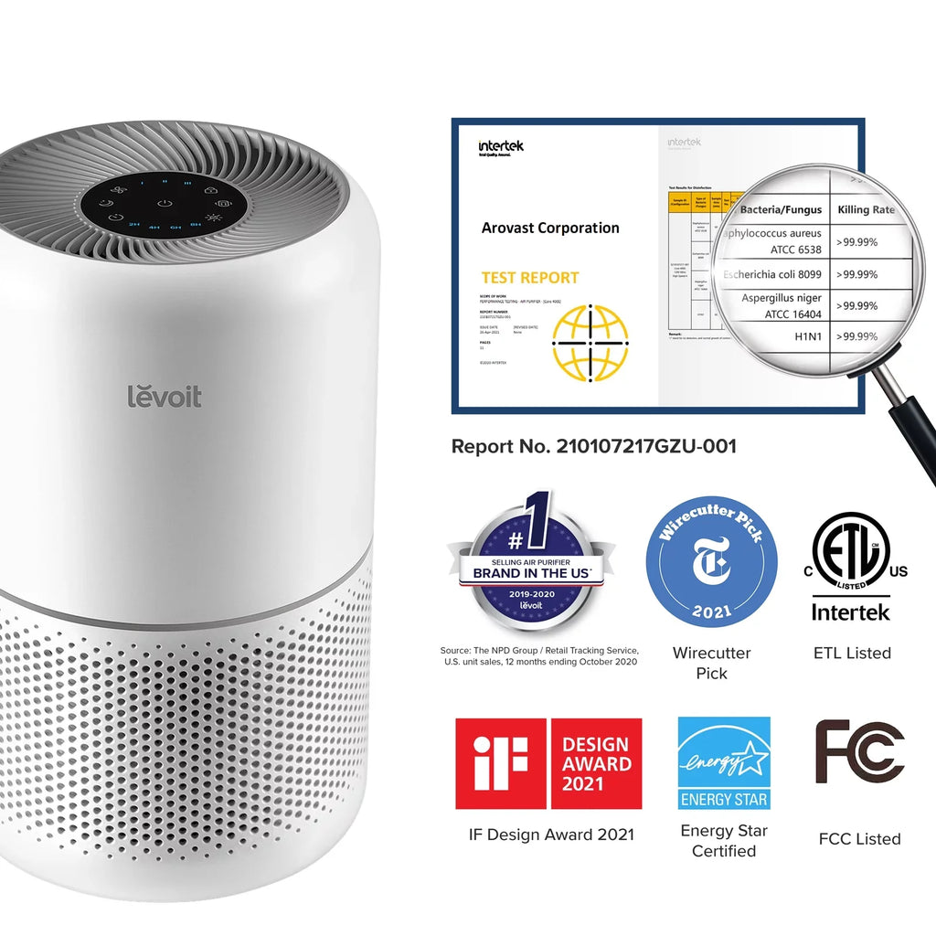 Levoit Air Purifier for Allergies and Asthma, Large Rooms Up to 547 sq. ft., Core 300-RAC, White