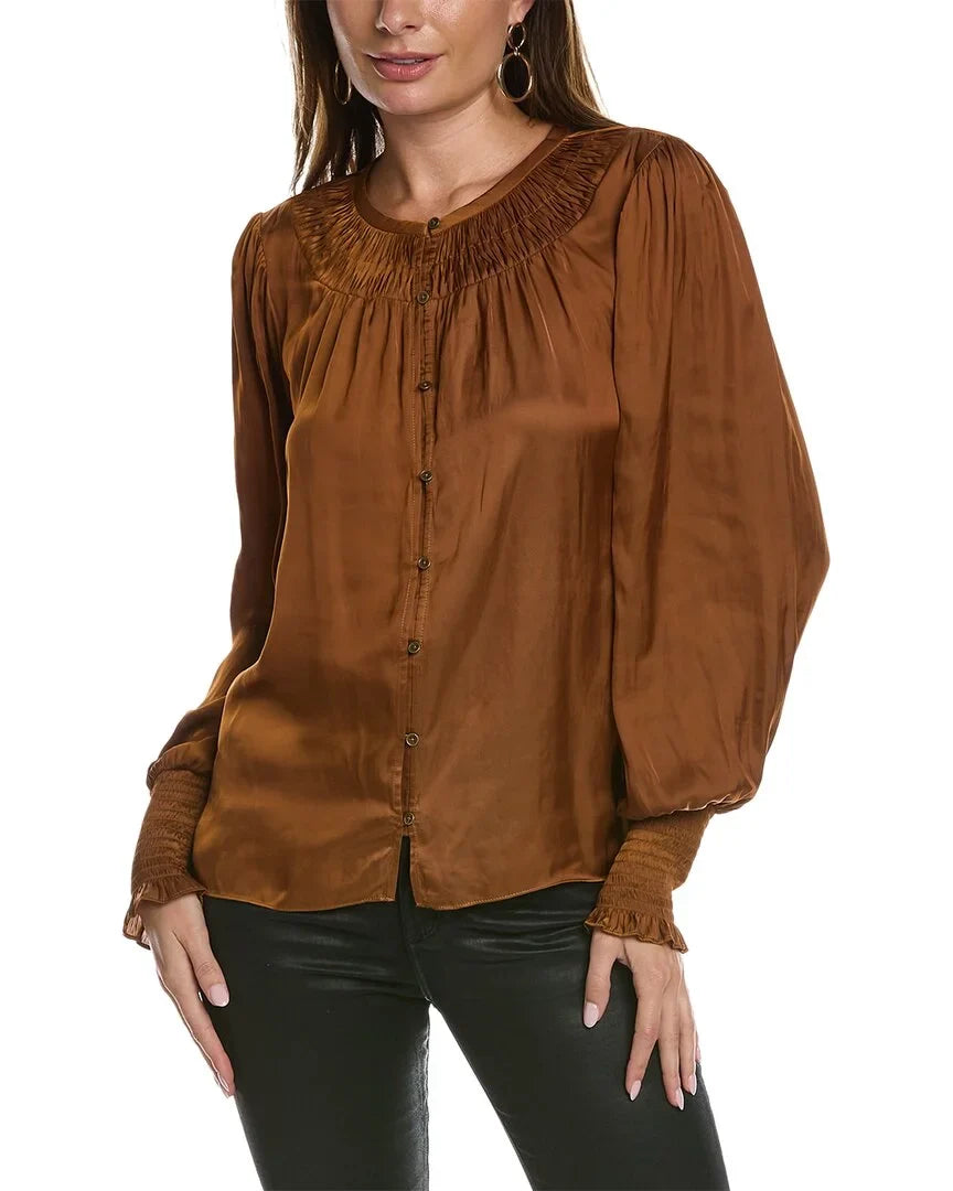 Ramy Brook Ladies Isla Blouse, S, Brown