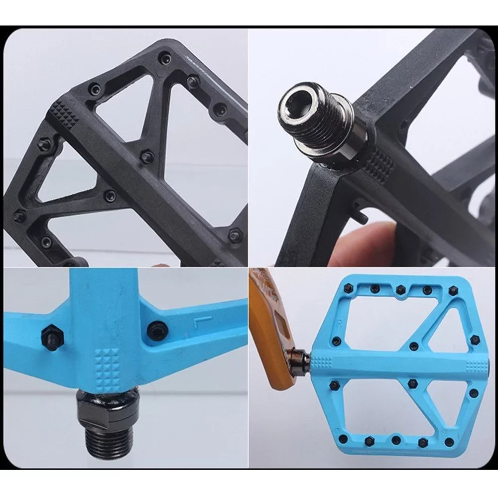 RACEWORK Mountain Bike Pedal Nylon Fiber Ultra-light Sealed Bearings DH XC AM Off-road Lightweight Antislip Extra Large