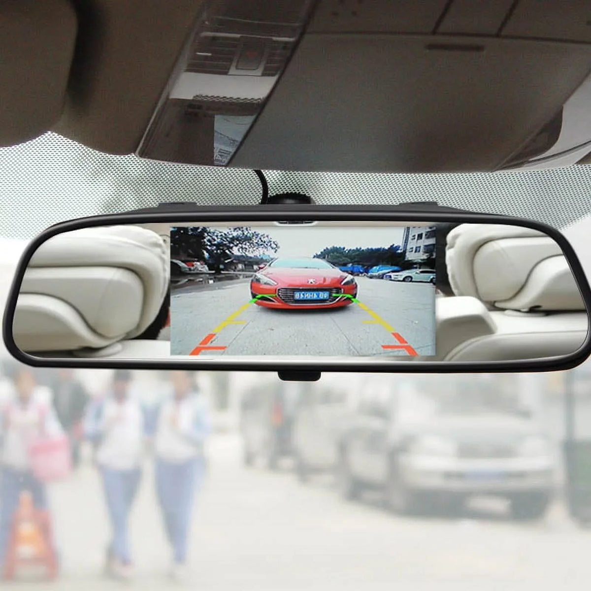 Wireless Car Backup Camera Rear View System Night Vision + 5inch Mirror Monitor