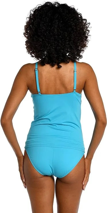 La Blanca Feminine Island Goddess High Neck Keyhole Tankini Swimsuit Top