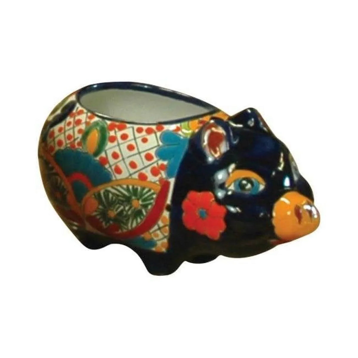 Avera Products Talavera 6 in. H X 9 in. W Ceramic Pig Planter Scarlet