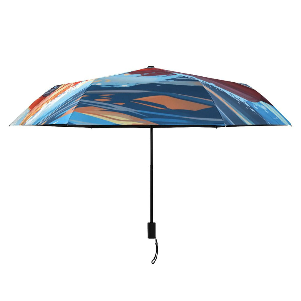 Boating Compact Folding Umbrella for Rain Windproof Travel Umbrella UPF 50+ Lightweight Packable Arc Fit