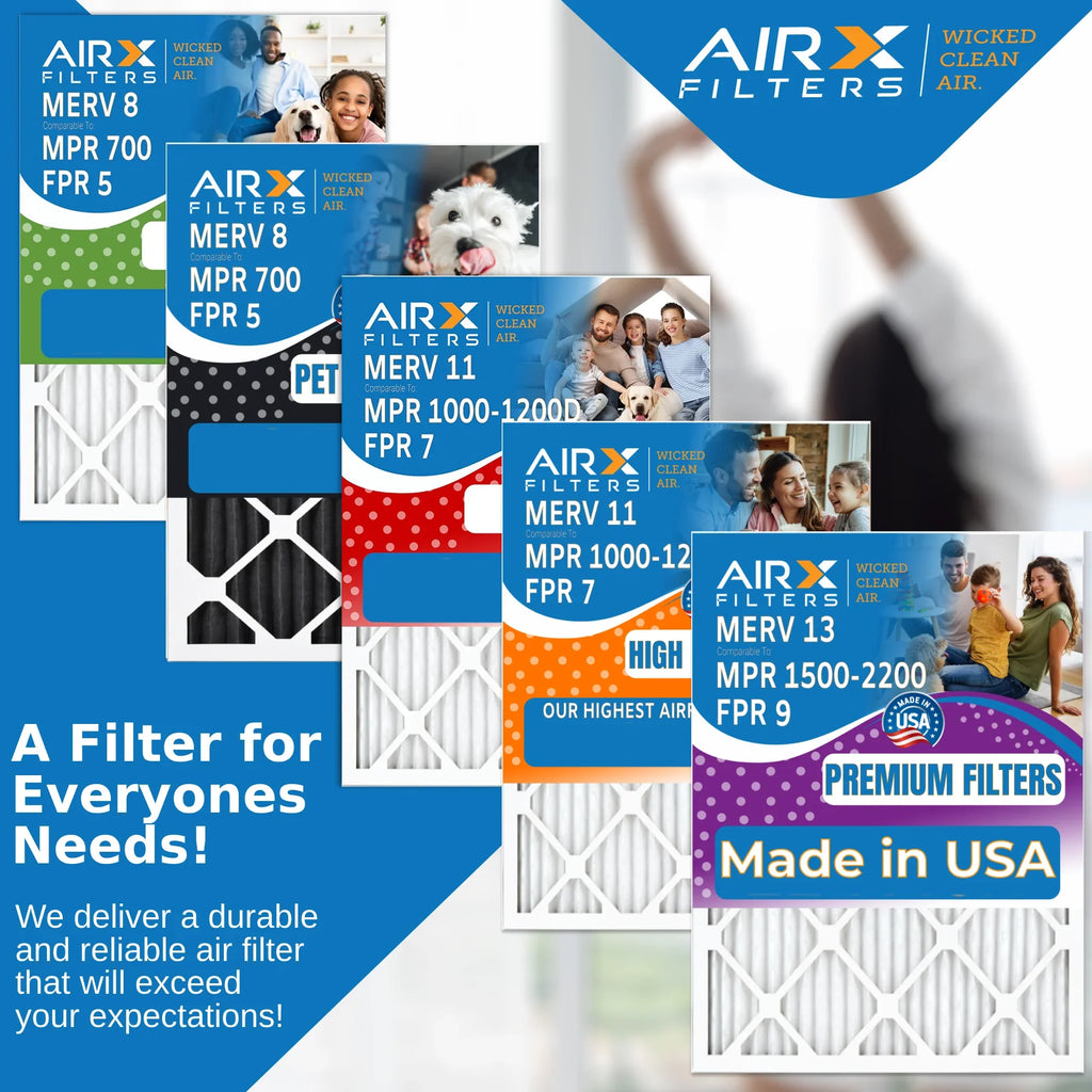 10x20x1 Air Filter MERV 13 Comparable to MPR 1500 - 2200 & FPR 9 Electrostatic Pleated Air Conditioner Filter 6 Pack HVAC AC Premium USA Made 10x20x1 Furnace Filters by AIRX FILTERS WICKED CLEAN AIR.