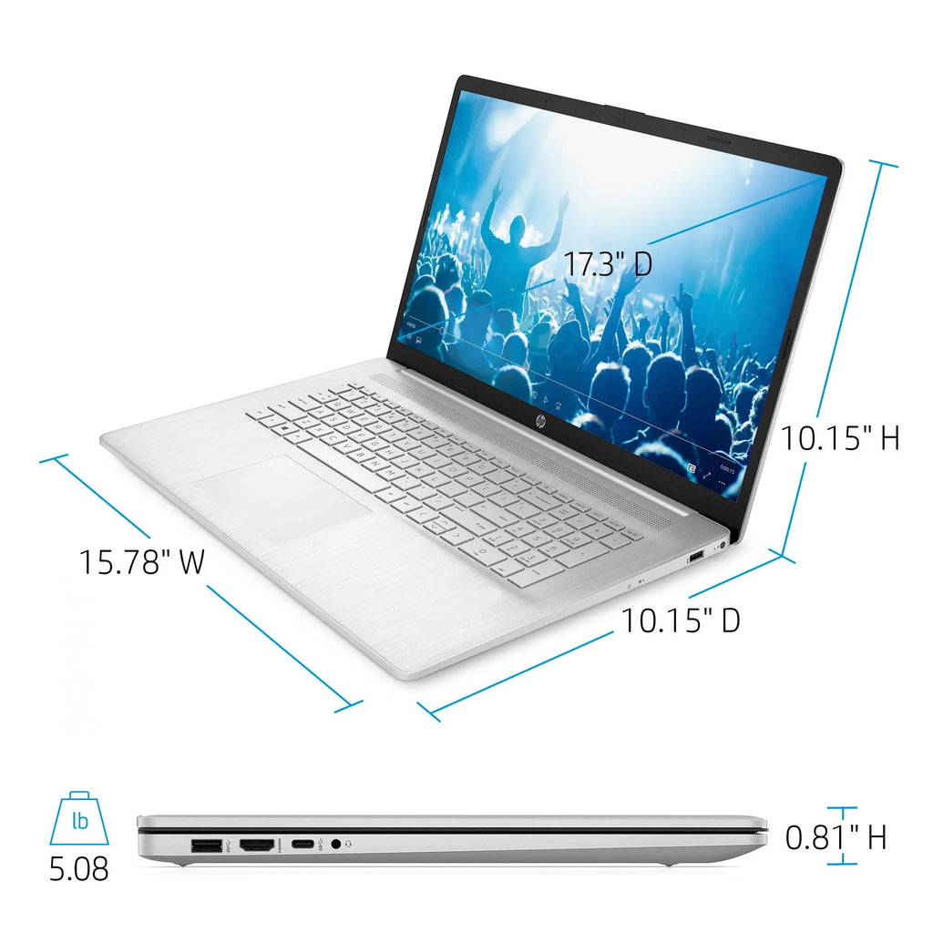 HP High Performance Business Laptop (2022) | 17.3" FHD (1920 x 1080) IPS | 11th Intel i5-1135G7 4-Core Iris Xe Graphics | 12GB DDR4 | 256GB SSD | Proportion Keyboard | Windows 10 Pro | TLG 32GB USB