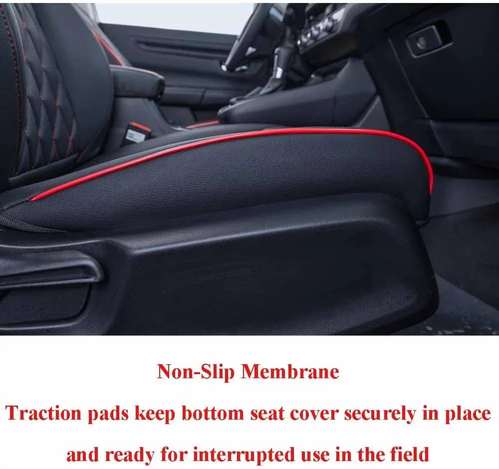 EKR Custom Fit HRV Car Seat Covers for Honda HRV Sport,EX,EXL,Touring 2019 2020 2021 2022 - Full Set Leatherette(Black with Burgundy Piping)