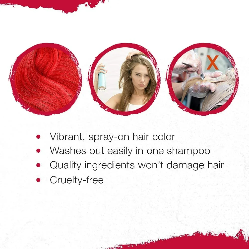 Punky Temporary Hair Color Spray, Cougar Burgundy Non-Damaging Spray-On Hair Dye Instant Vivid Hair Color, 3.5 oz, 1-Pack