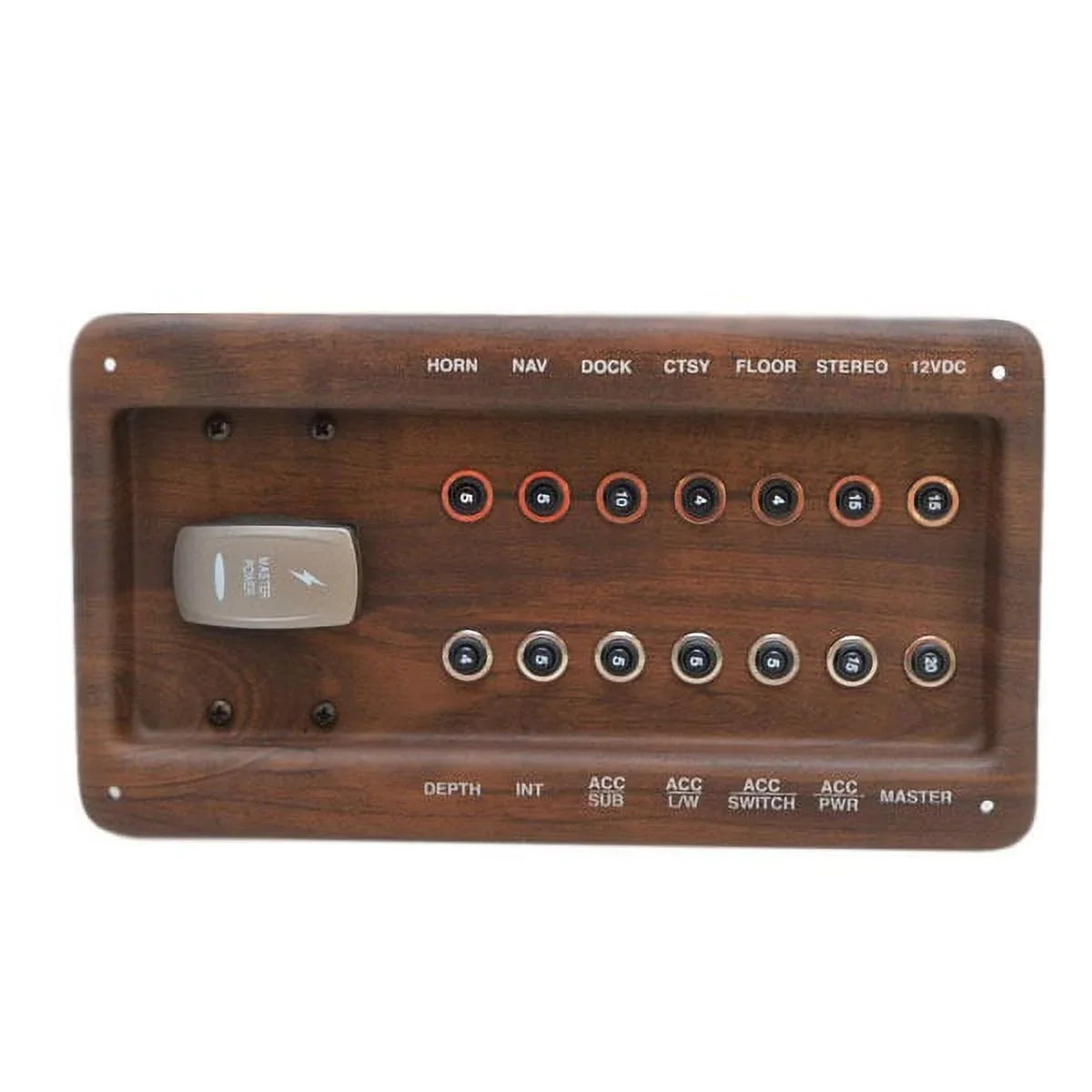 Pontoon Boat Breaker Panel | Faux Woodgrain 9 1/4 x 5 1/8 Inch