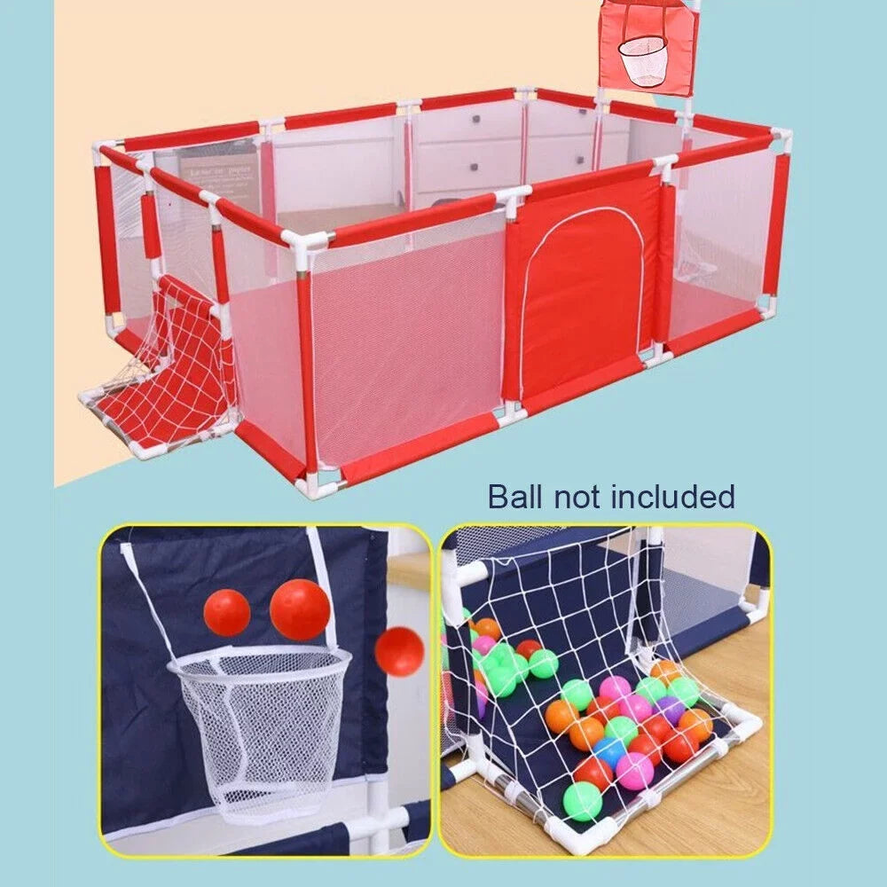 JahyShow Large 70in Baby Playpen - Foldable Playard with Breathable Burgundy