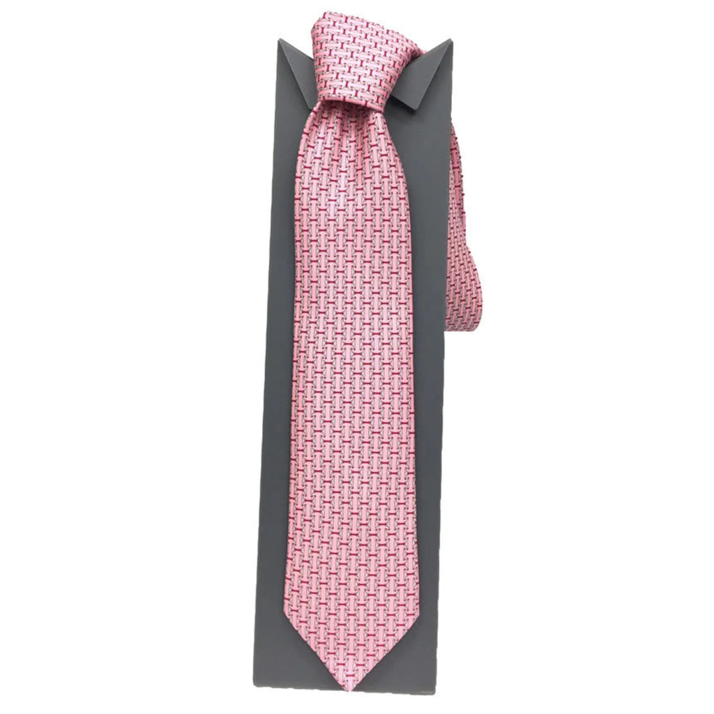 Pre-Owned HERMES Tie CRAVATE TWILL 8CM MORS AND 606236T 21 HTH2012 Horse harness pattern silk twill tie Magenta ROSE/GRIS/MAGENTA Men's Hermes (Like New)