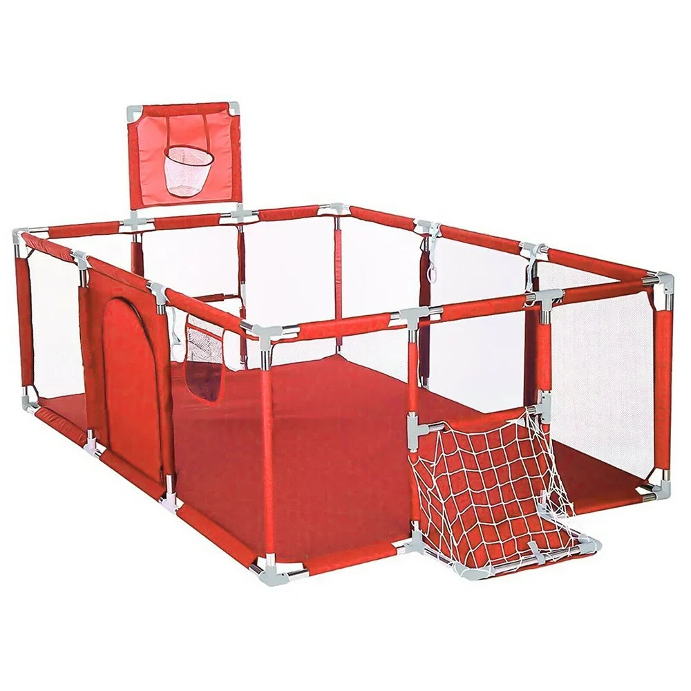 JahyShow Large 70in Baby Playpen - Foldable Playard with Breathable Burgundy