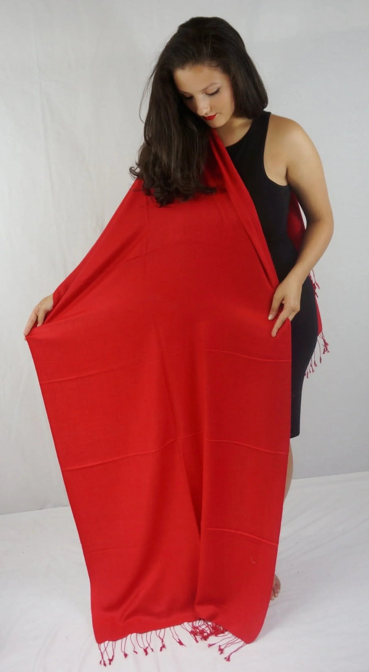 Scarf/Scarves/Shawl/Shawls/Stole/Wrap/Pashmina Scarf/Pashmina Shawl/Cashmere/Cashmere Scarf/Wool/Silk (Lipstick Crimson