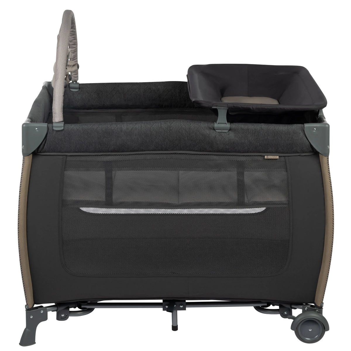 Monbebe Play Yard with Full Dimensions Rocking Bassinet, Castle Point