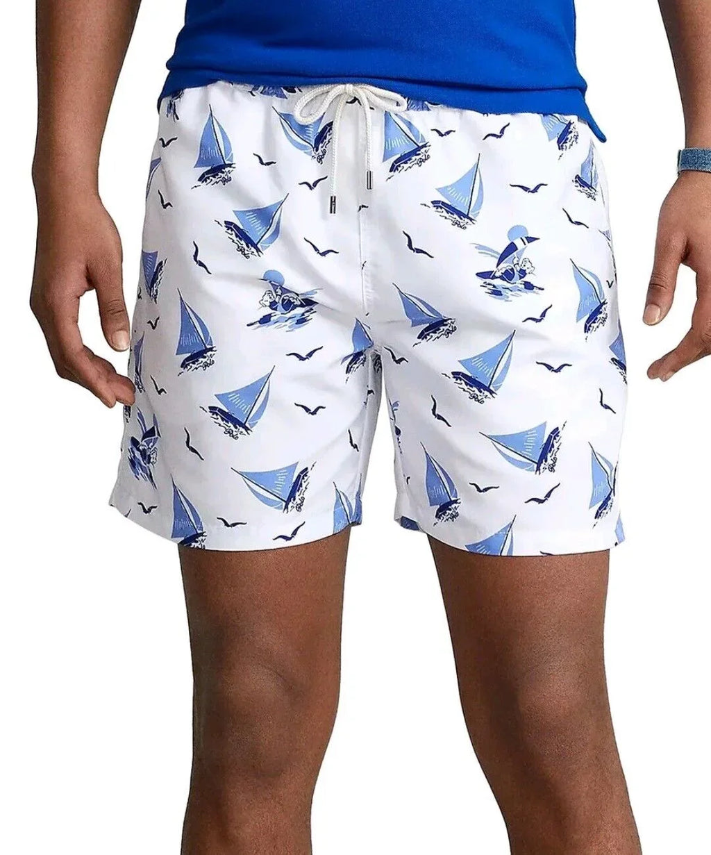 Polo Ralph Lauren Men's Traveler Classic Swim Trunk Blue Measurement XX-Large
