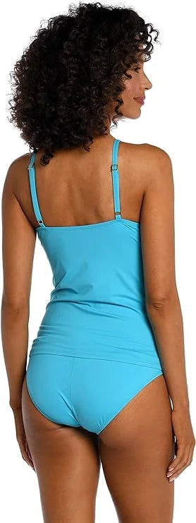 La Blanca Feminine Island Goddess High Neck Keyhole Tankini Swimsuit Top