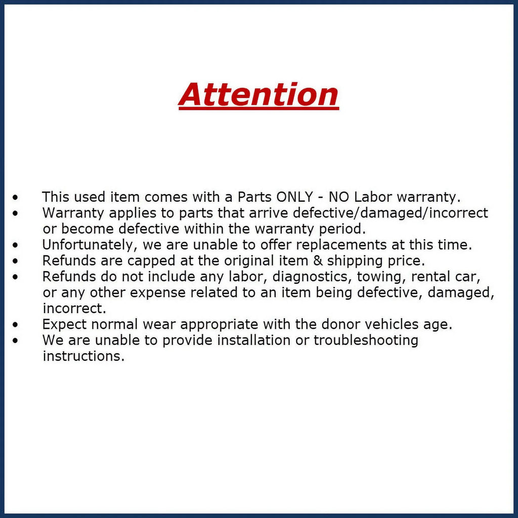 Pre-Owned 2021-2022 Jeep Renegade 1.3L Air Cleaner Assembly OEM (Good)