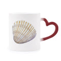 Yellow Scallop Marine Life Illustration Heat Sensitive Mug Burgundy Color Changing Stoneware Cup