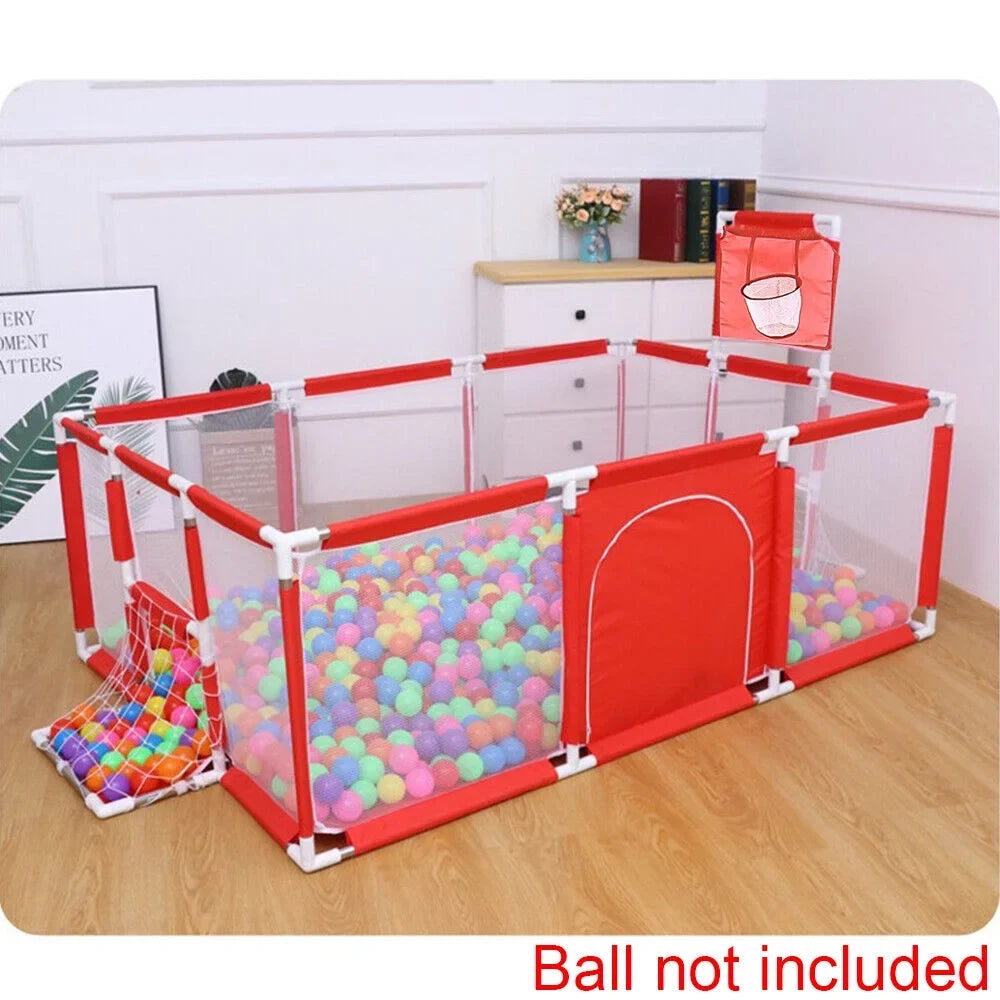 JahyShow Large 70in Baby Playpen - Foldable Playard with Breathable Burgundy