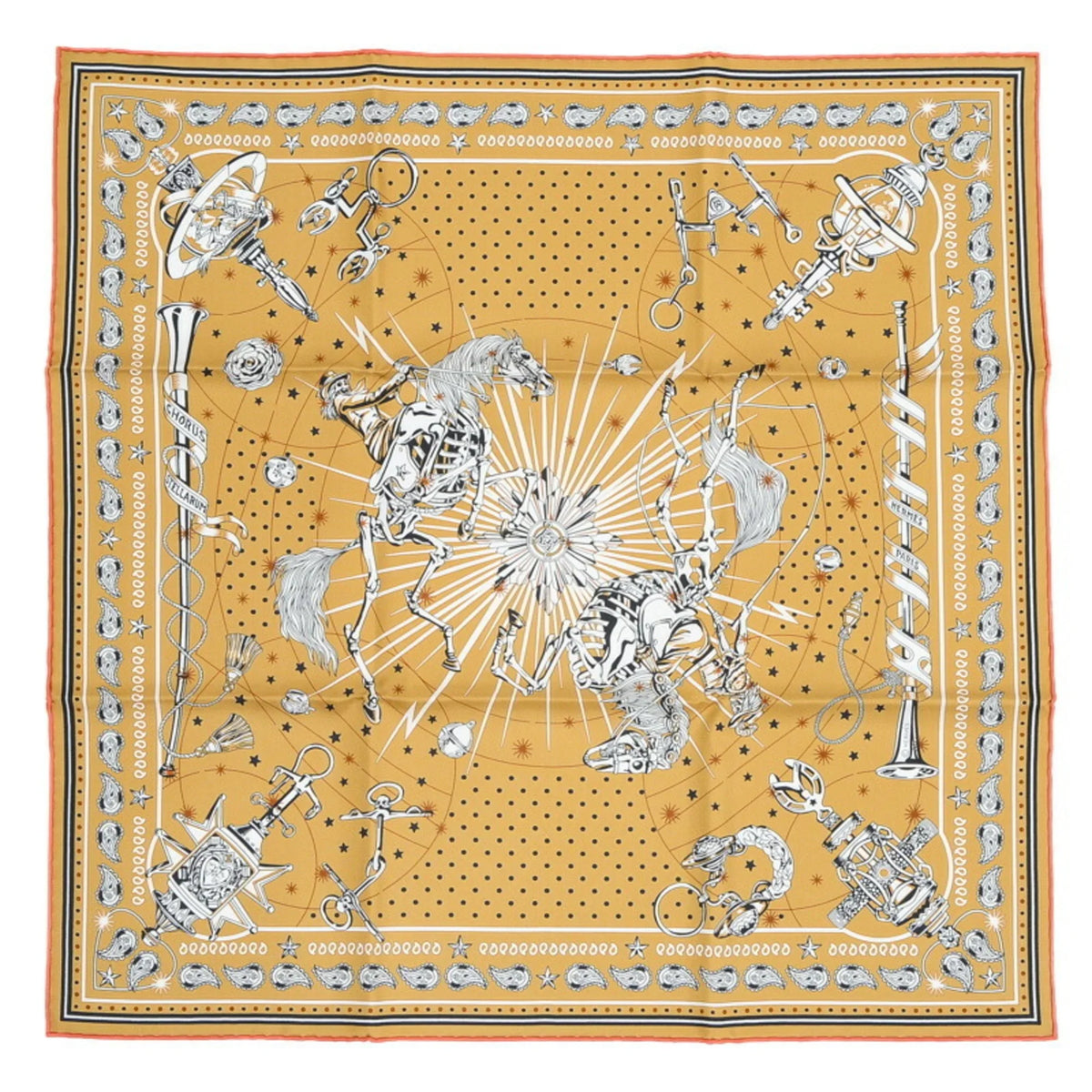 Pre-Owned Hermes Carre 55 Bandana CHORUS STELLARUM 100% Silk (Like New)