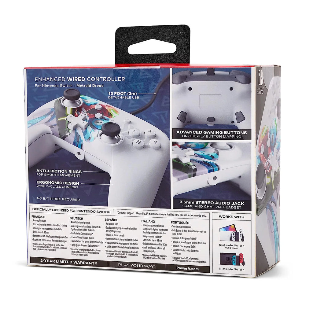 PowerA Enhanced Scarlet Controller for Nintendo Switch - Metroid Dread [Nintendo Switch Accessory]