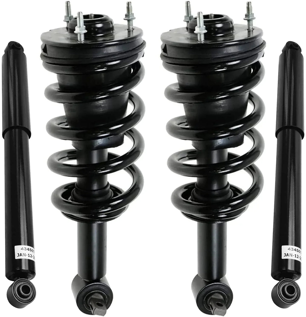 Detroit Axle - Struts Shocks for 2007-2013 GMC Chevy Silverado Sierra 1500 [Exc. Electronic Susp.] Complete 2 Front Struts w/Coil Spring 2 Rear Shock Absorbers 2008 2009 2010 2011 2012 Replacement