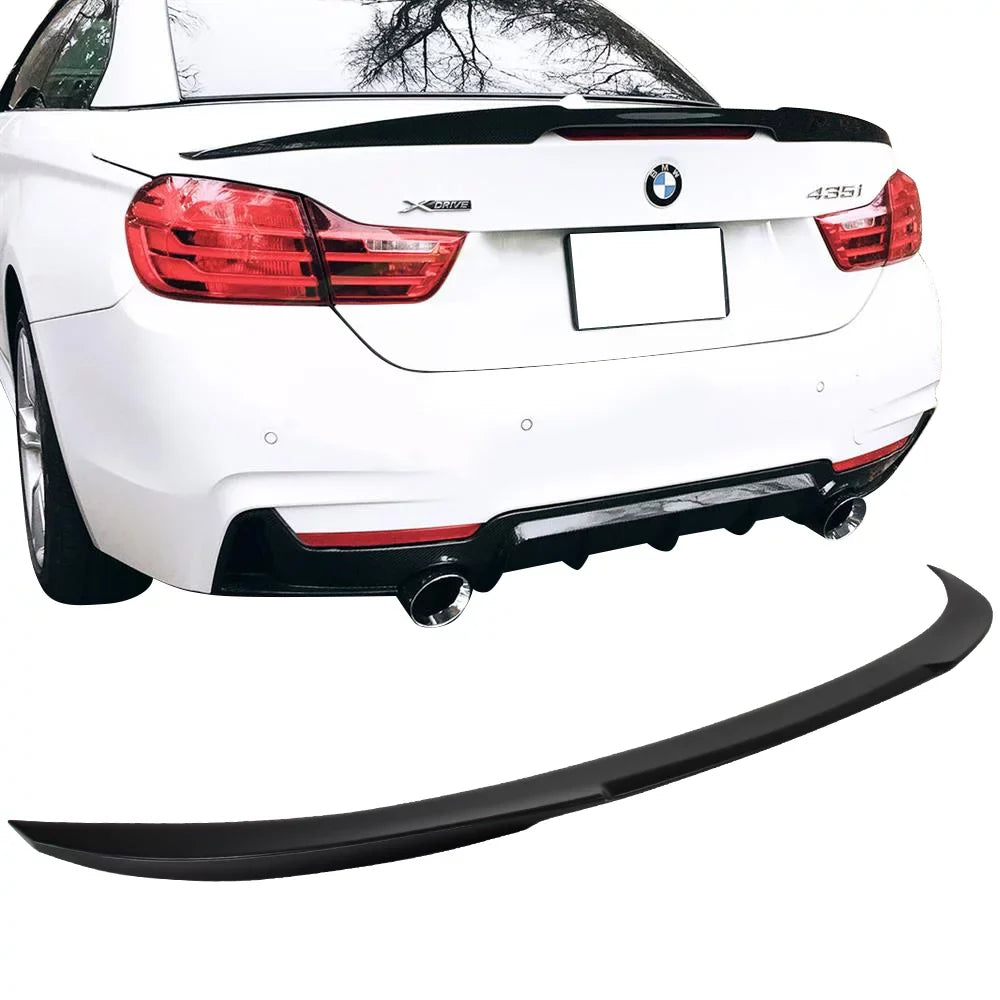 Ikon Motorsports Compatible with 14-20 BMW 4-Series F33 F83 Convertible M4 Trunk Spoiler Wing - ABS