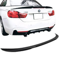 Ikon Motorsports Compatible with 14-20 BMW 4-Series F33 F83 Convertible M4 Trunk Spoiler Wing - ABS