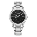 Girls Citizen Watch Silver Portland Pilots Eco-Drive Black Dial Stainless Steel Watch