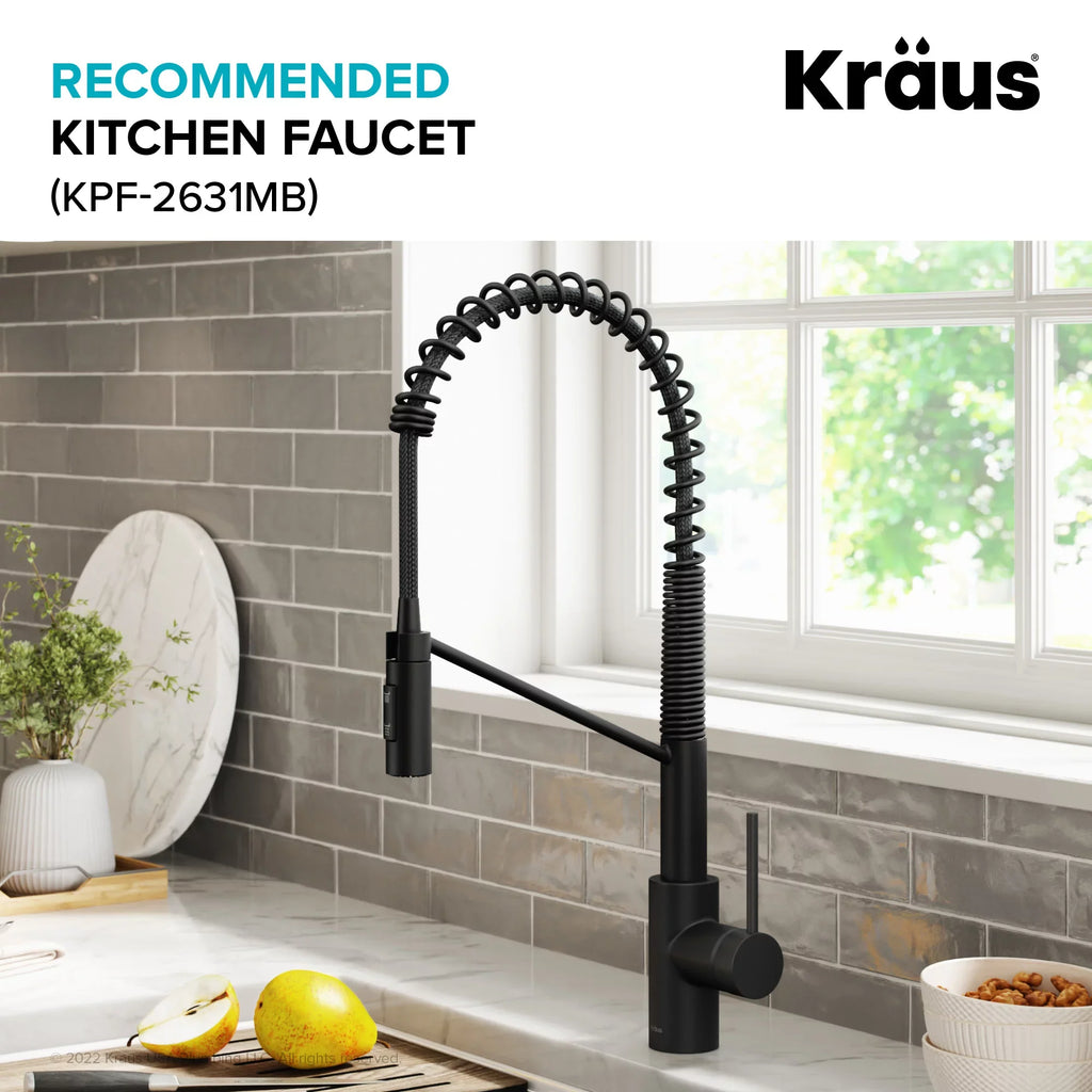 Kraus Kore 33 in. Drop-In / Undermount Workstation16 Gauge Stainless Steel Single Bowl Kitchen Sink with Accessories