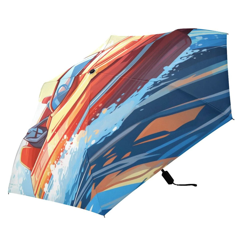 Boating Compact Folding Umbrella for Rain Windproof Travel Umbrella UPF 50+ Lightweight Packable Arc Fit