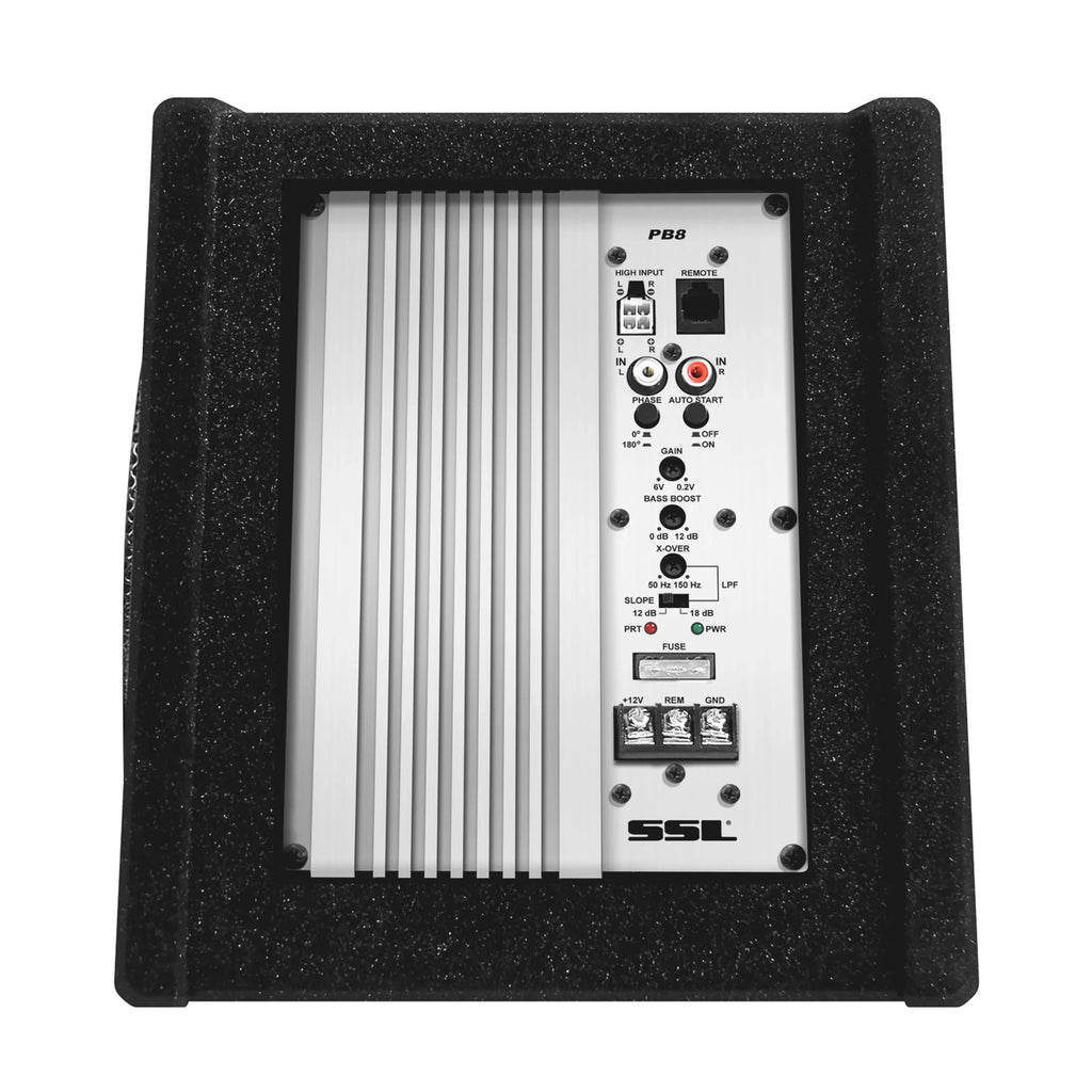 Sound Storm Laboratories PB8 8 Inch Amplified Crimson Car Audio Subwoofer Package – Built-in Amplifier, Passive Radiator, Remote Subwoofer Control, For Truck, Boxes and Enclosures
