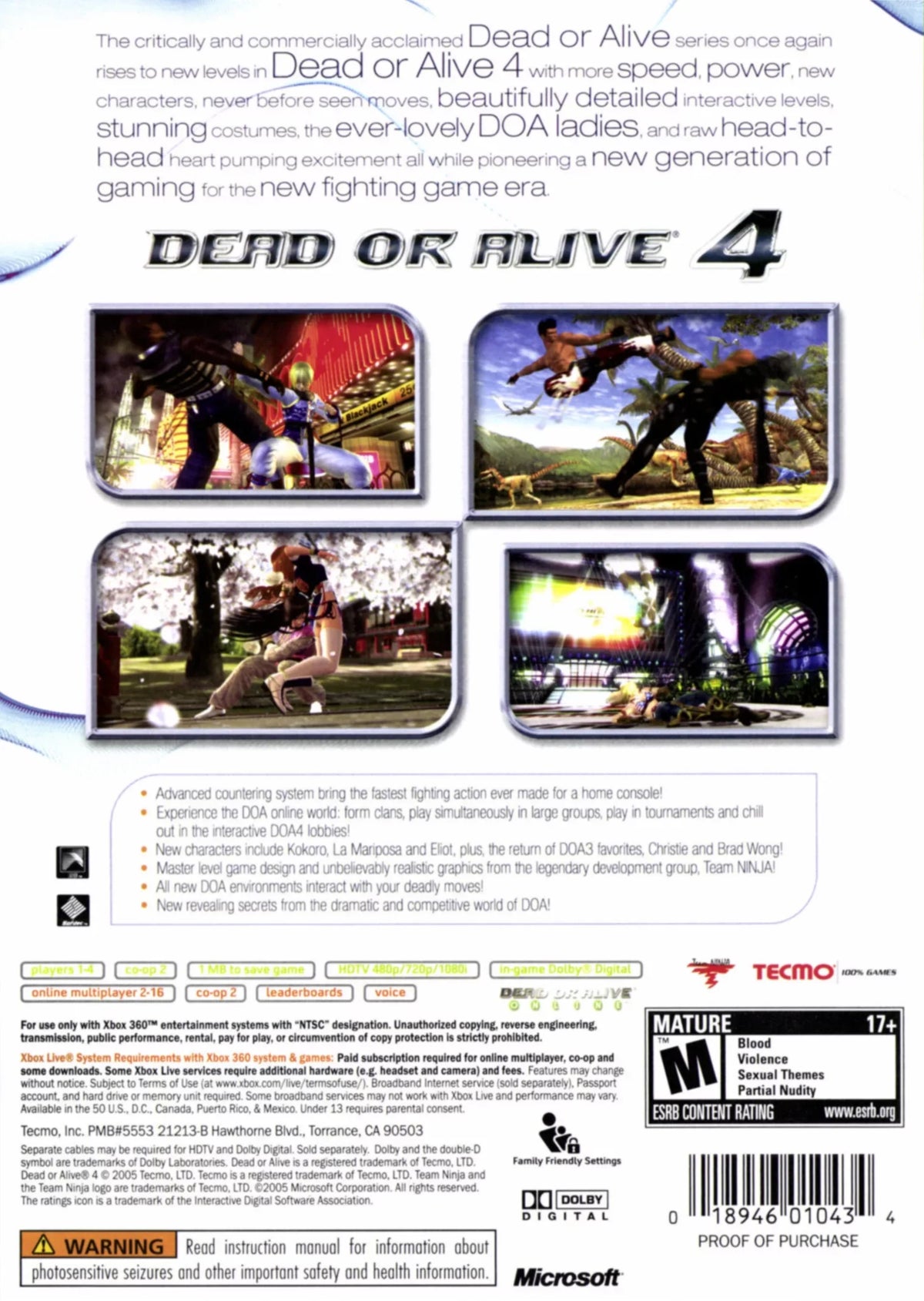 Tecmo Koei Dead or Alive 4 (Xbox 360)