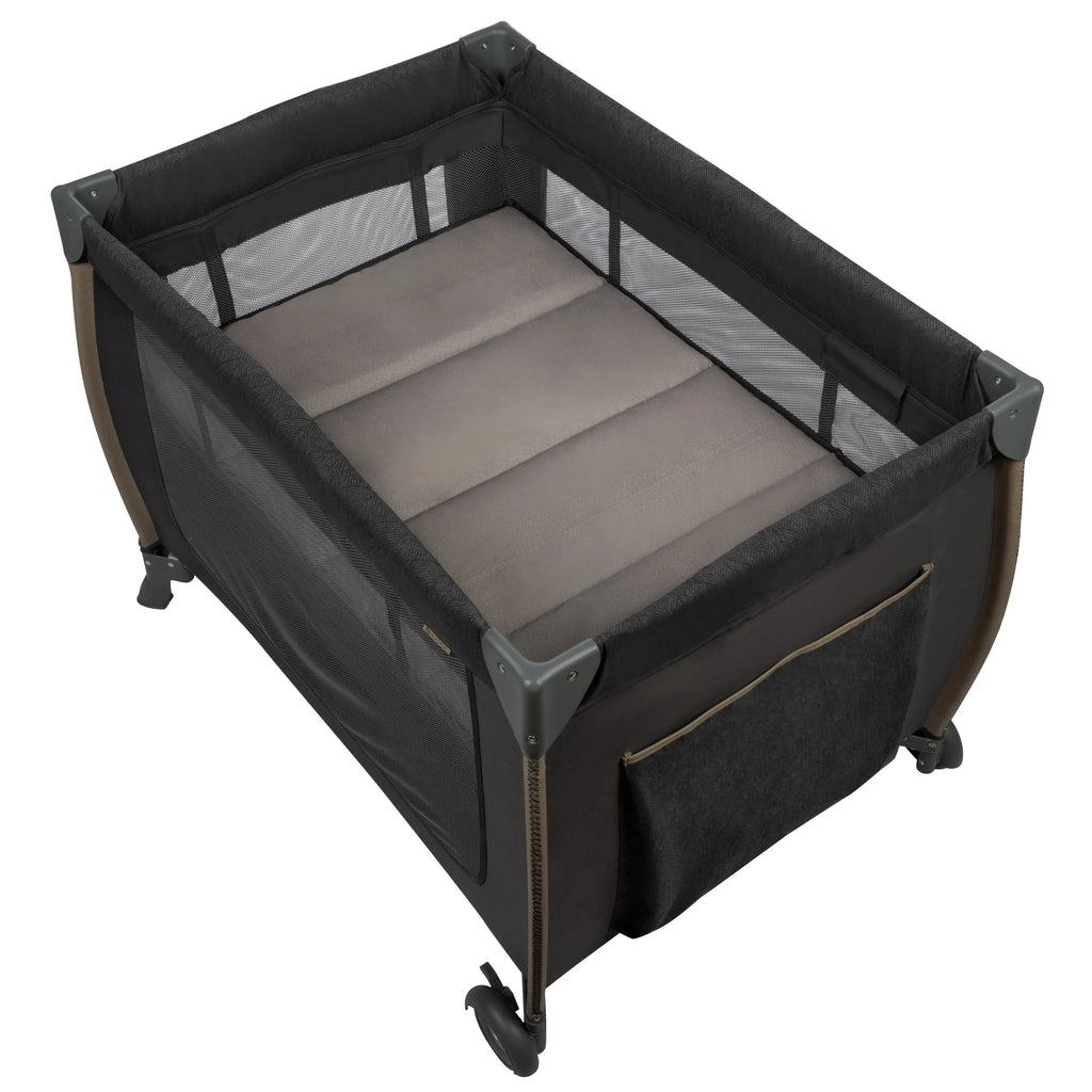 Monbebe Play Yard with Full Dimensions Rocking Bassinet, Castle Point