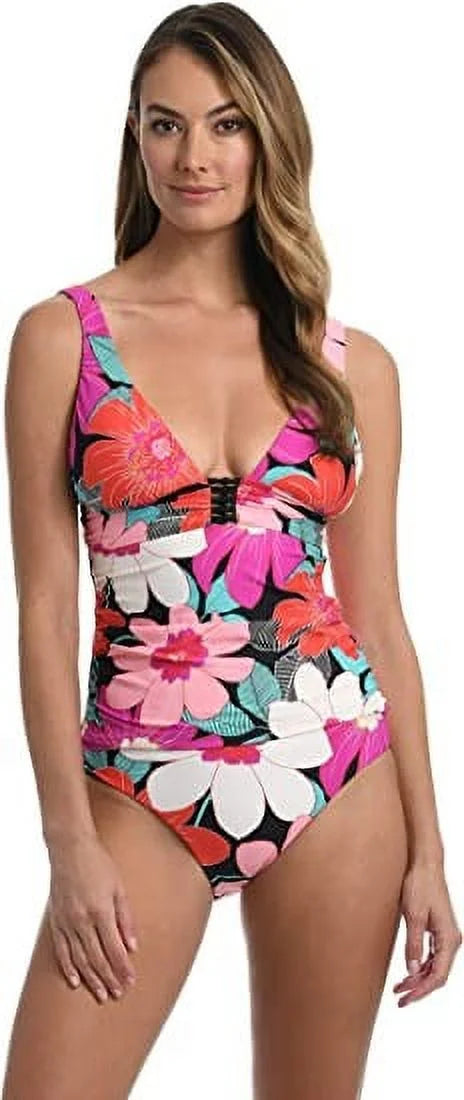 La Blanca Female Knot Trim Tankini Top Swimsuit Blush Measurement 4