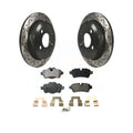 Transit Auto - Rear Coated Drilled Slotted Disc Brake Rotors And Ceramic Pads Kit For Mini Cooper KDT-100515