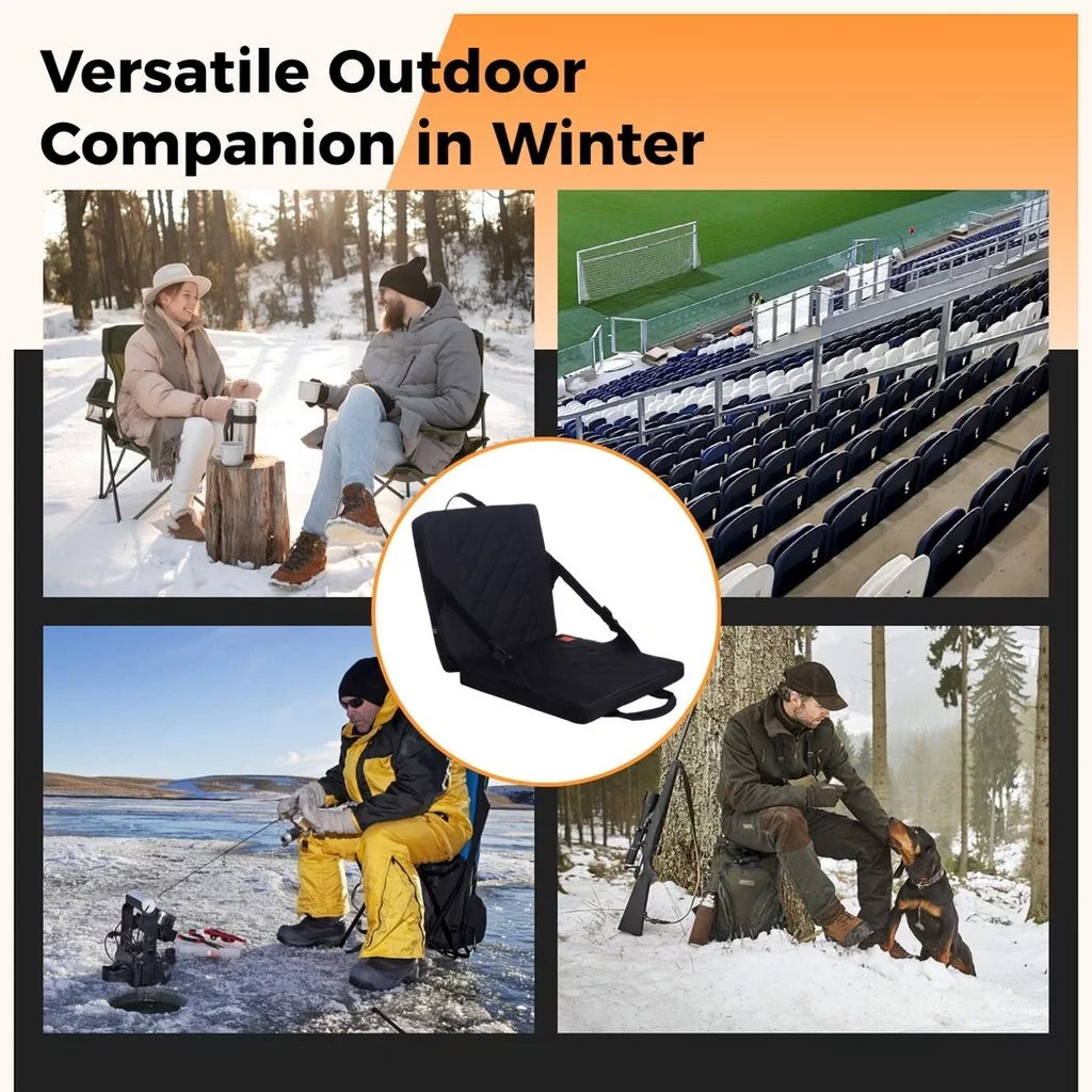 Portable Foldable Heated Seat Cushion, USB Crimson Heating Seat Pad, Heated Stadium Seat, Folding Heated Seat Cushion for Winter Outdoor Activities, Camping, Fishing, Hunting