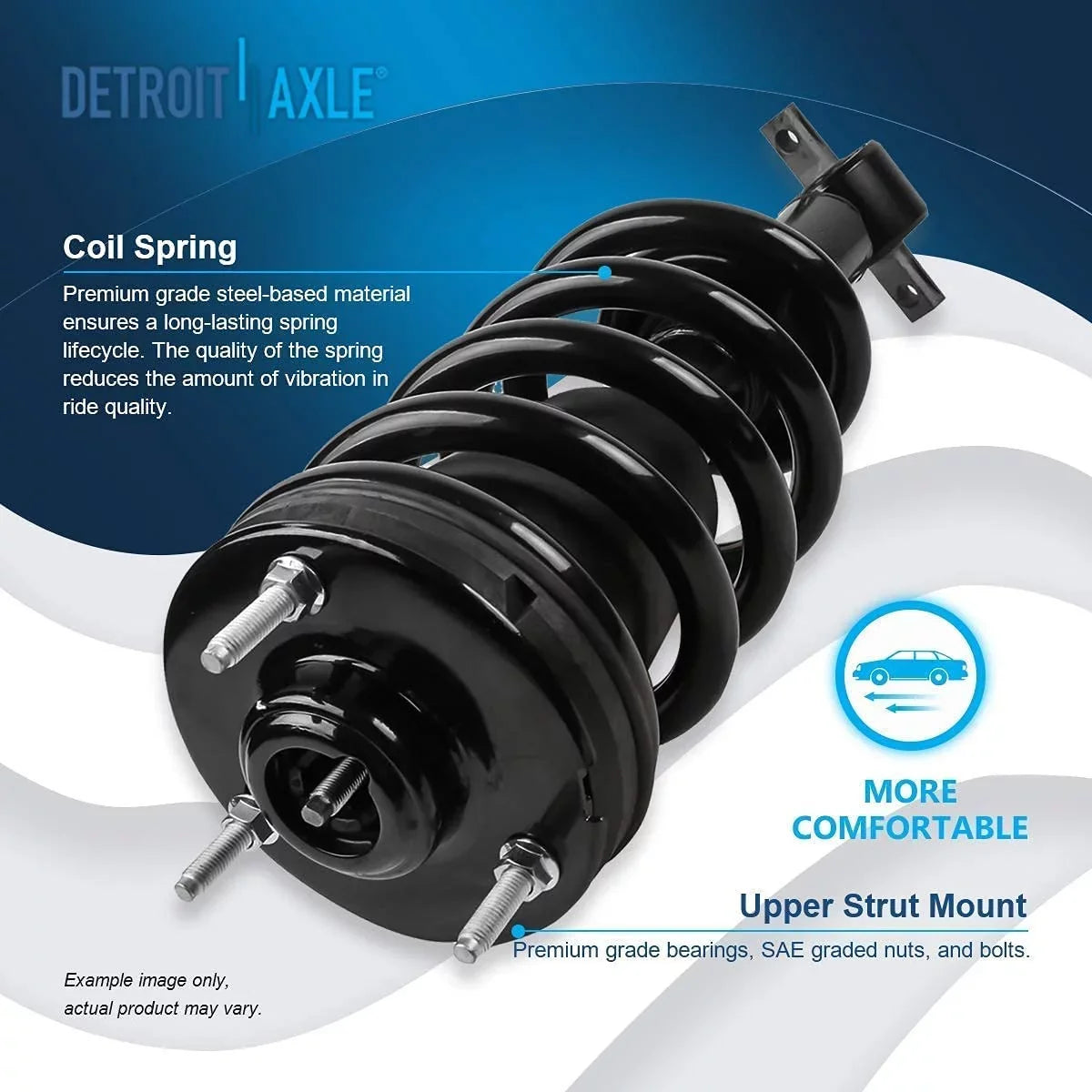 Detroit Axle - Struts Shocks for 2007-2013 GMC Chevy Silverado Sierra 1500 [Exc. Electronic Susp.] Complete 2 Front Struts w/Coil Spring 2 Rear Shock Absorbers 2008 2009 2010 2011 2012 Replacement